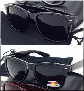 WAYFARER Sunglasses BLACK 2 PACK DARK & POLARIZED Lenses Classic Style 