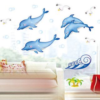 AD Smart Dolphins Removable Accents Wall Decor Sticker Decal & Vinyl 