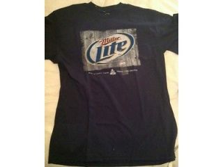 NEw Miller Lite Beer mens t Shirt Blue L Logo Large Blue Navy