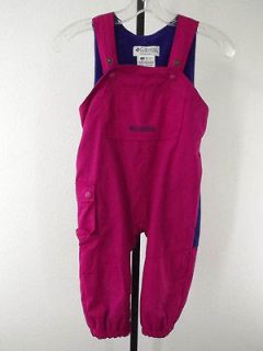 Youth toddlers ski snow suit overalls medium pink 100% nylon Columbia 