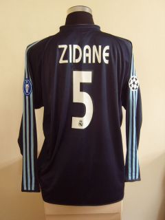 Real Madrid Long Sleeve CL Away Shirt (XL) 2003/04 *ZIDANE 5* (France)