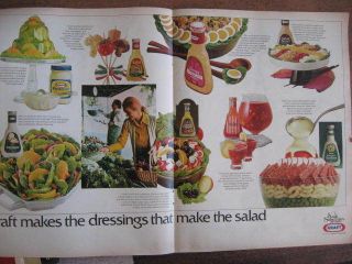 1971 kraft salad dressings food ad huge 