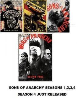 Sons of Anarchy DVD SET. SEASONS 1,2,3,4. ALL SEASONS COMPLETE FREE 