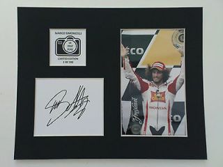 Limited Edition Marco Simoncelli Signed Mount Display MOTO GP 
