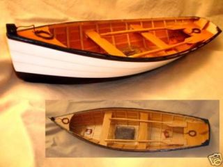 19 ROW BOAT Dory skiff dingy canoe model wood ROWBOAT decoration 