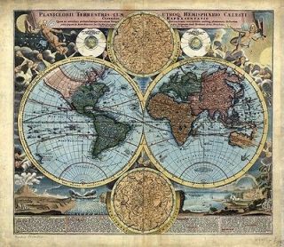 Hi Res Art VINTAGE OLD CARTOGRAPHIC WORLD MAP & ATLAS Illustrations 