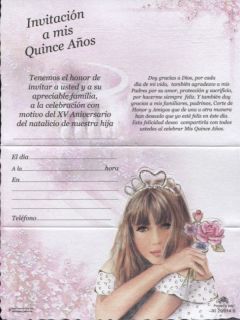 Quinceanera Invitations (Pack of 8)   Spanish (SFI XIP 20 014SP)