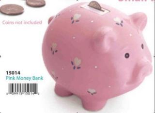 RUSS Musical Money Box/Piggy Bank Ceramic Baby Girl Pig Pink Its a 