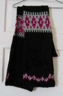 gap w s black pattern acrylic knitted scarf $ 29 50 nwt