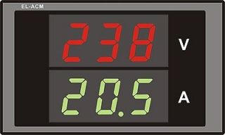 AC 299V 100A Dual Display Amp Volt LED Panel Meter With Current 