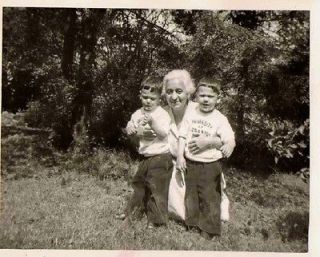   Photograph Twin Boys With Grandma University of Scranton Shirts