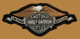 HARLEY DAVIDSON LIVE TO RIDE BANNER EAGLE PATCH (XL) HARLEY PATCH