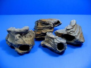 4pc cichlid stone ceramic aquarium rock cave decor new from