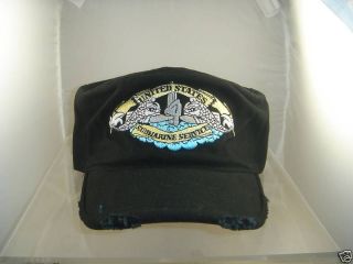 US NAVY SUBMARINE DOLPHIN EMBROIDERED COTTON OLIVE GREEN HAT