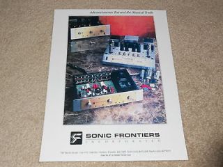 Sonic Frontiers Ad, SFL 1 Preamp, SFS 80 Tube Amplifier, SPC 1, 1992 