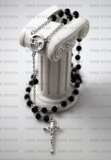 Newly listed Beckham rosario cross DG Rosary Black Bead Necklace