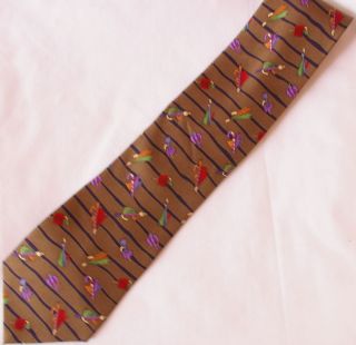 Save The Children Silk Necktie Neck Tie Fishing Lure Fly Striped 