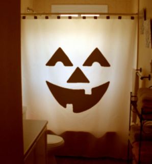 halloween shower curtain jack o lantern pumpkin scary from canada