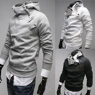 Mens Slim Fit Top Designed Hooded Hoodies Jackets Coats Tops 4Color M 
