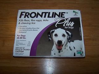 FRONTLINE Plus for Dogs Flea and Tick Medicine Large Purple Box 3 