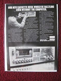 1978 Print Ad SHARP Stereo Cassette Deck ~ Dazzling Even Without The 