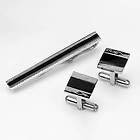 GREAT GIFT IDEA MENS TWO TONE CUFFLINKS AND TIE PIN GIFT SET GIFT 