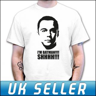 The Big Bang Theory Sheldon Cooper Im Batman White T shirt Riddler 