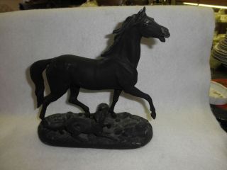 Antique Spelter Horse with Dog Barking Early Pc has been Repaired 