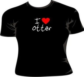 love heart otter ladies t shirt more options print