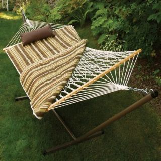 Algoma Cotton Rope Hammock with Stand, Pad and Pillow 8911E