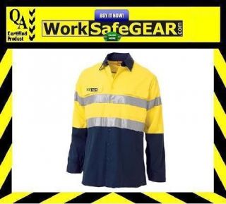   Gorgon Yellow Cool Flow Work Safety Shirt, L/S Hi Vis 3m Tape Cotton