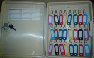 24 hook key cabinet locking wall mount box 24 tags