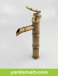 Antique Brass Bathroom Basin Sink Mixer Tap Bamboo Unique Faucet K 244