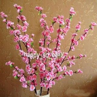 Artificial 49 Cherry Plum Spring Peach Blossom Spray Branch Silk 