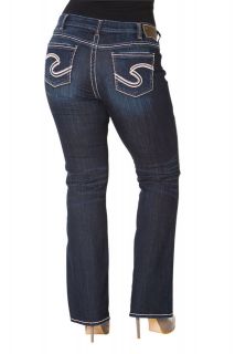 New Silver Womens Plus Size Jeans Frances 18 Bootcut 24x31 16x31 