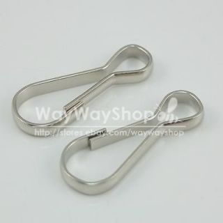 100 pcs 1/2 12mm Purse Zipper Pulis Snap Spring Hooks Lanyard Silver
