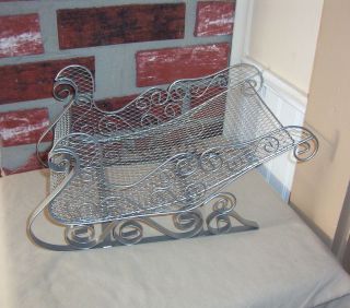 silver iron santa s sleigh 15 x 8 1 2