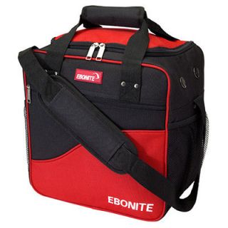 ebonite basic 1 ball tote bowling bag black red time