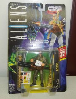 1992 Kenner Aliens Space Marine Bishop Android with Gatling Gun Action 