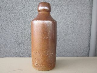 Vintage BATEY Unrivaled London Ginger Beer Bottle Jar Jug Salt Glaze 
