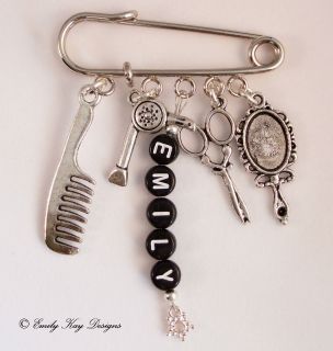 personalized hairdressers comb scissors bag charm new design now 