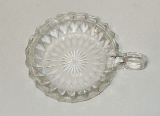 Vintage Quilted Pattern Pressed Glass Candle Holder Circa 1930s