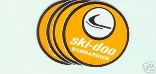 Vintage 4 ~ Ski doo Bombardier ~ Snowmobile Sticker yellow