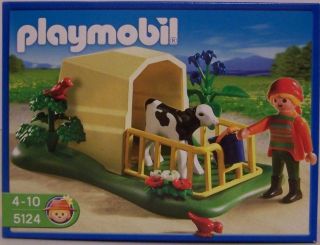 PLAYMOBIL 5124 Calf and Pen With Accessories BNIB