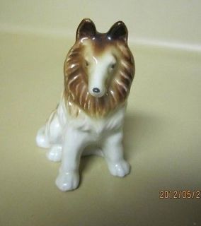 vintage collie sheltie lassie dog figurine japan 