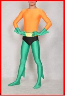Fancy dress party lycra spandex zentai costume Aquaman catsuit Size S 