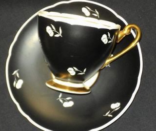 shelley white scraffito black ripon tea cup and saucer from