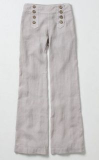 NEW $88 ANTHROPOLOGIE CAPACIOUS Sailor Linen Wide Leg Trousers 