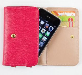 Cow leather smart cellphone wallet case /For iphone 5,4,3S &Samsung 