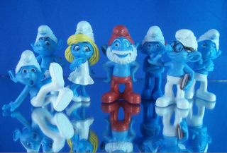 MINI SMURFS FIGURES CUP CAKE TOPPER FAVORS 2011   3D MOVIE   YOU PICK 